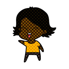 happy cartoon girl