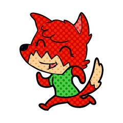 happy cartoon fox