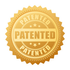 Gold patented seal vector illustration