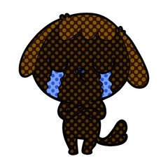 cute cartoon dog crying