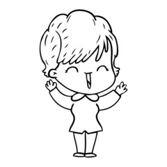 cartoon laughing woman