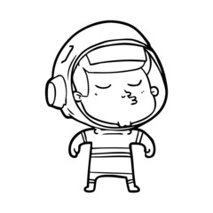 cartoon confident astronaut