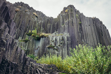 Panska Skala basalt rock formation in Kamenicky Senov city, Czech Republic