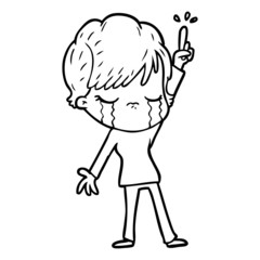 cartoon woman crying