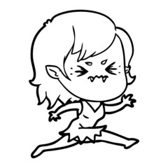 annoyed cartoon vampire girl