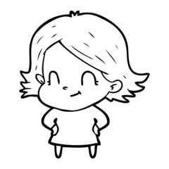 cartoon friendly girl