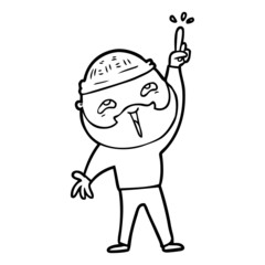 cartoon happy bearded man