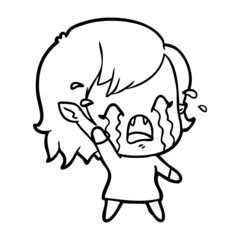 cartoon crying vampire girl