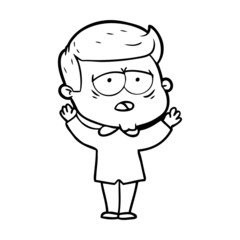 Obraz premium cartoon tired man