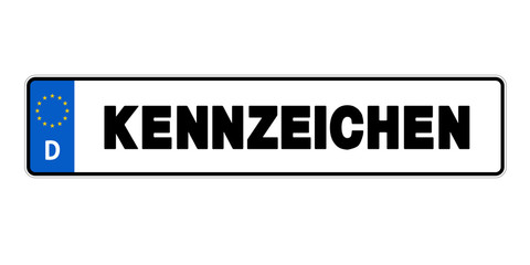 Autokennzeichen Deutschland - Vektor Illustration