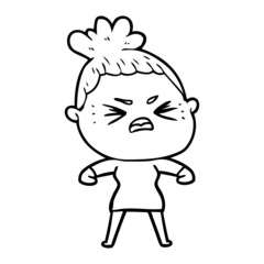 Obraz premium cartoon angry woman