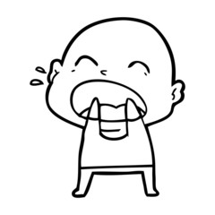 Obraz premium cartoon shouting bald man