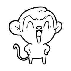 cartoon laughing monkey