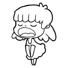 cartoon woman talking loudly
