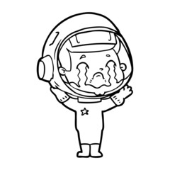 cartoon crying astronaut