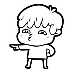 cartoon curious man