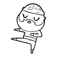 cartoon man with beard dancing