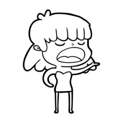 cartoon woman talking loudly