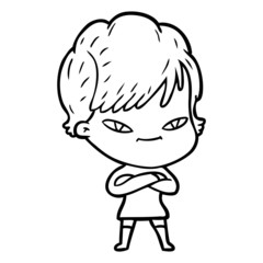 cartoon happy woman