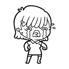 cartoon girl crying
