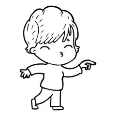 cartoon woman thinking