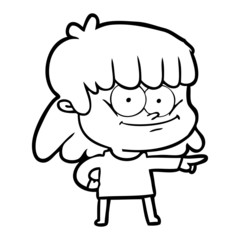 cartoon girl smiling
