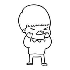 Obraz premium cartoon stressed man