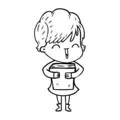 cartoon laughing woman