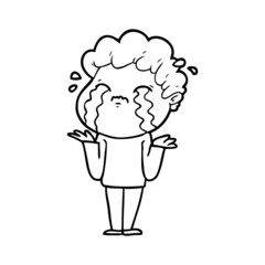 cartoon man crying