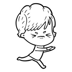 cartoon frustrated woman