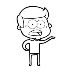 Fototapeta premium cartoon shocked man