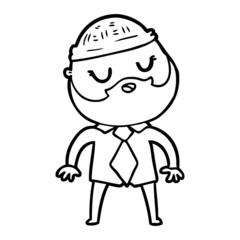 cute cartoon man with beard