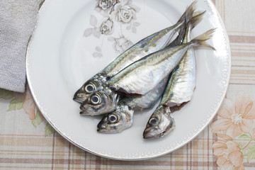 fresh sardines or mackerel, fish
