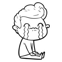 cartoon man crying