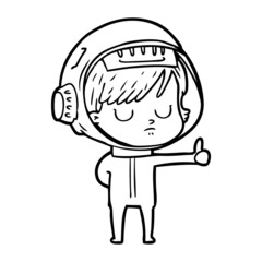 cartoon astronaut woman