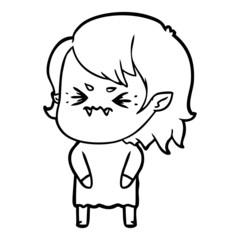 annoyed cartoon vampire girl