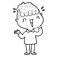 cartoon happy boy surprised