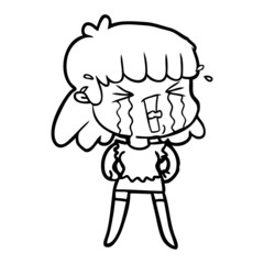cartoon woman crying