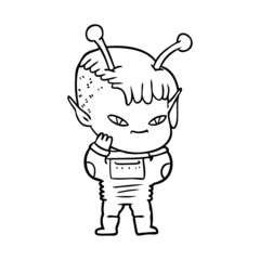 cute cartoon alien girl