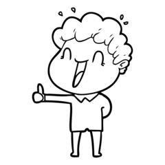 cartoon happy man