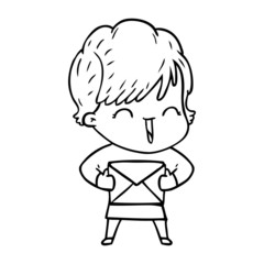cartoon laughing woman