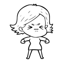 cartoon angry girl
