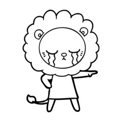Fototapeta premium crying cartoon lion