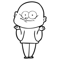 Obraz premium cartoon bald man staring