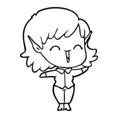 cartoon elf girl