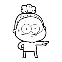 cartoon happy old woman