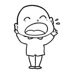 cartoon shouting bald man