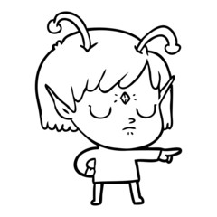 cartoon alien girl