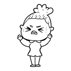 cartoon angry woman