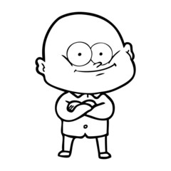 Fototapeta premium cartoon bald man staring